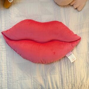 Isaac Mizrahi Valentine's PINK Lips Soft Decorative Throw Pillow 20"x10"